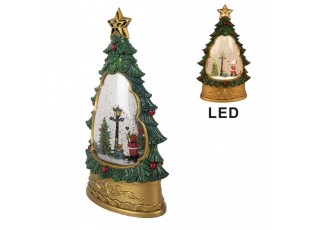 Vánoční dekorace stromek s hudbou Led a třpytkami - 17*9*28 cm / 3*AA
