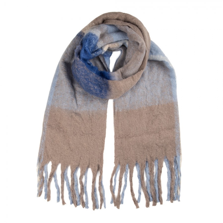 Winter Scarf Women 50x210 Cm Blue Textile - 50*210 cm