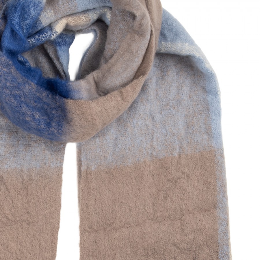 Winter Scarf Women 50x210 Cm Blue Textile - 50*210 cm Clayre & Eef Winter Scarf Women 50x210 Cm Blue Textile - 50*210 cm Clayre & Eef
