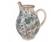 Retro béžový keramický dekorační džbán s květy S - 16*12*19 cm Clayre & Eef