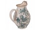Retro béžový keramický dekorační džbán s květy S - 16*12*19 cm Clayre & Eef