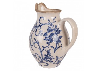 Keramický džbán s modrými květy Henria S - 16*12*19 cm