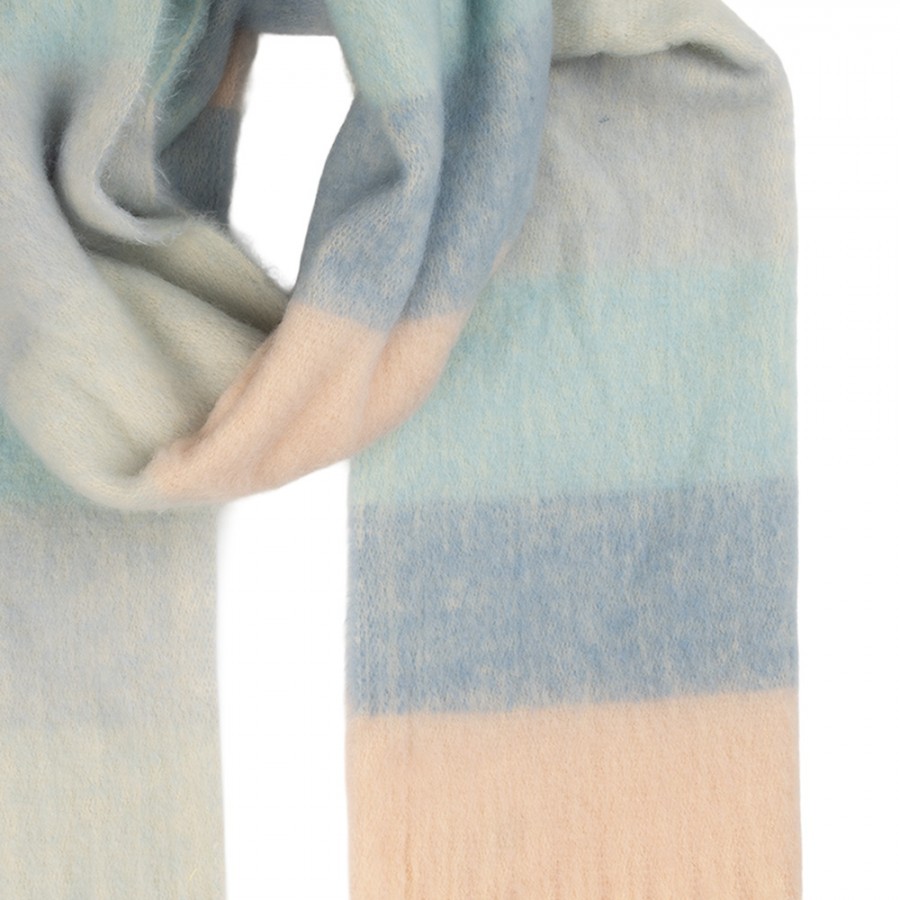 Winter Scarf Women 40x180 Cm Blue Textile - 40*180 cm Clayre & Eef Winter Scarf Women 40x180 Cm Blue Textile - 40*180 cm Clayre & Eef