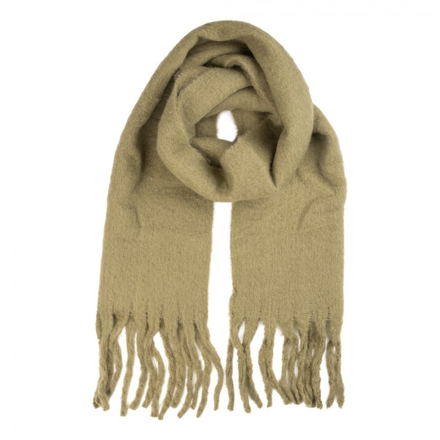 Winter Scarf Women 40x190 Cm Green Textile - 40*190 cm