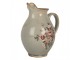 Šedý dekoračnmí keramický džbán s květy Floria S - 16*12*18 cm Clayre & Eef