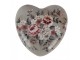 Zelená keramická dekorace srdce s květy Floria L - 11*11*4 cm Clayre & Eef