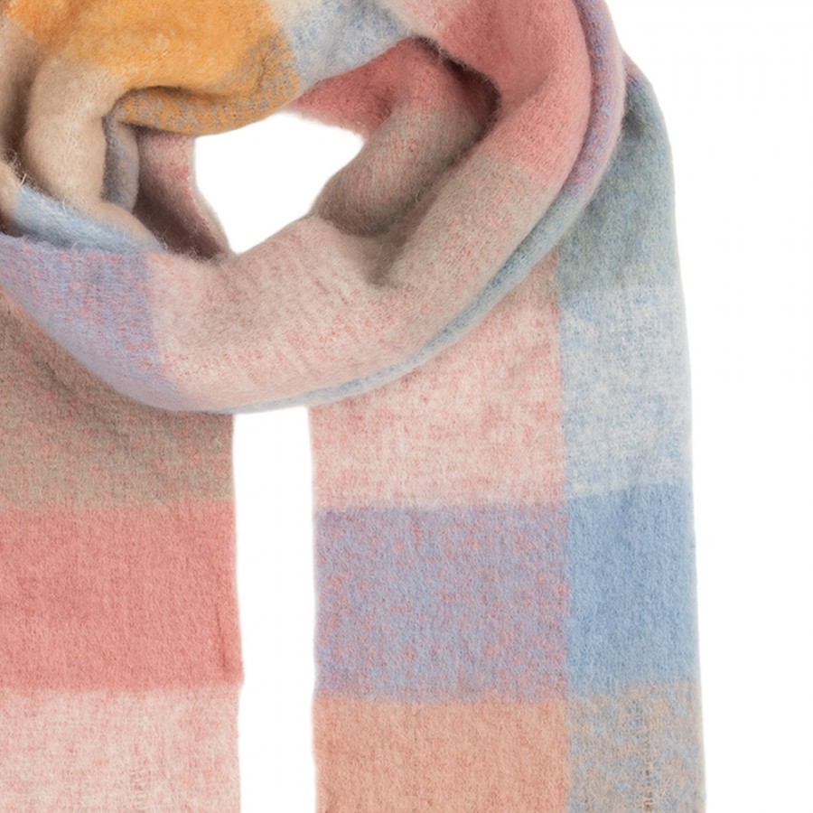 Winter Scarf Women 38x200 Cm Pink Textile - 38*200 cm Clayre & Eef Winter Scarf Women 38x200 Cm Pink Textile - 38*200 cm Clayre & Eef