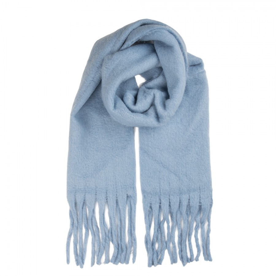 Winter Scarf Women 40x190 Cm Blue Textile - 40*190 cm