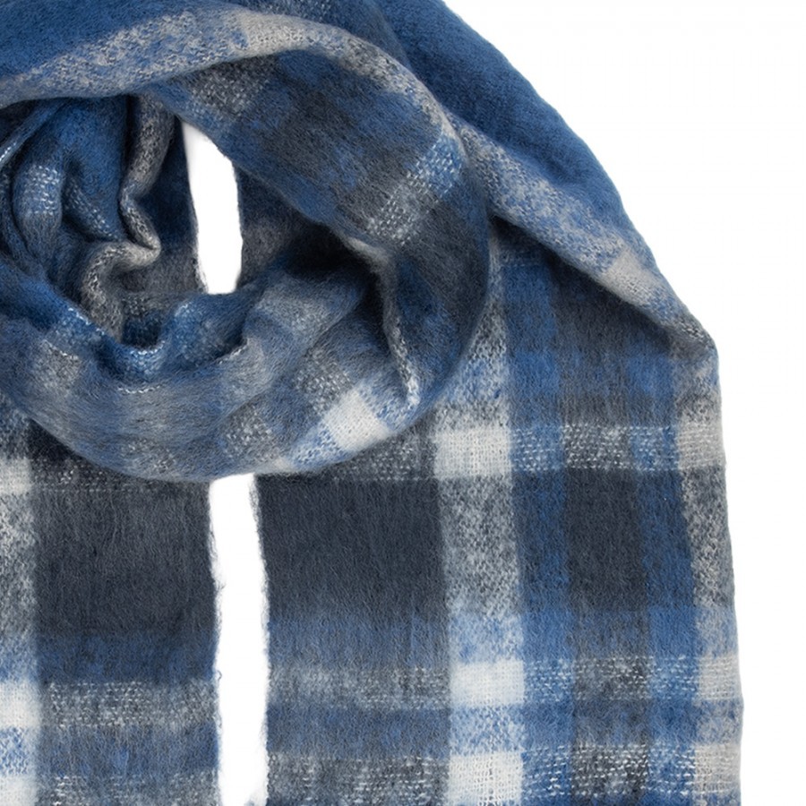 Winter Scarf Women 50x210 Cm Blue Textile - 50*210 cm Clayre & Eef Winter Scarf Women 50x210 Cm Blue Textile - 50*210 cm Clayre & Eef