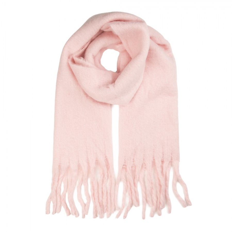 Winter Scarf Women 40x190 Cm Pink Textile - 40*190 cm