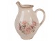 Béžový dekorační keramický džbán s růžemi Rosien S - 16*12*19 cm Clayre & Eef