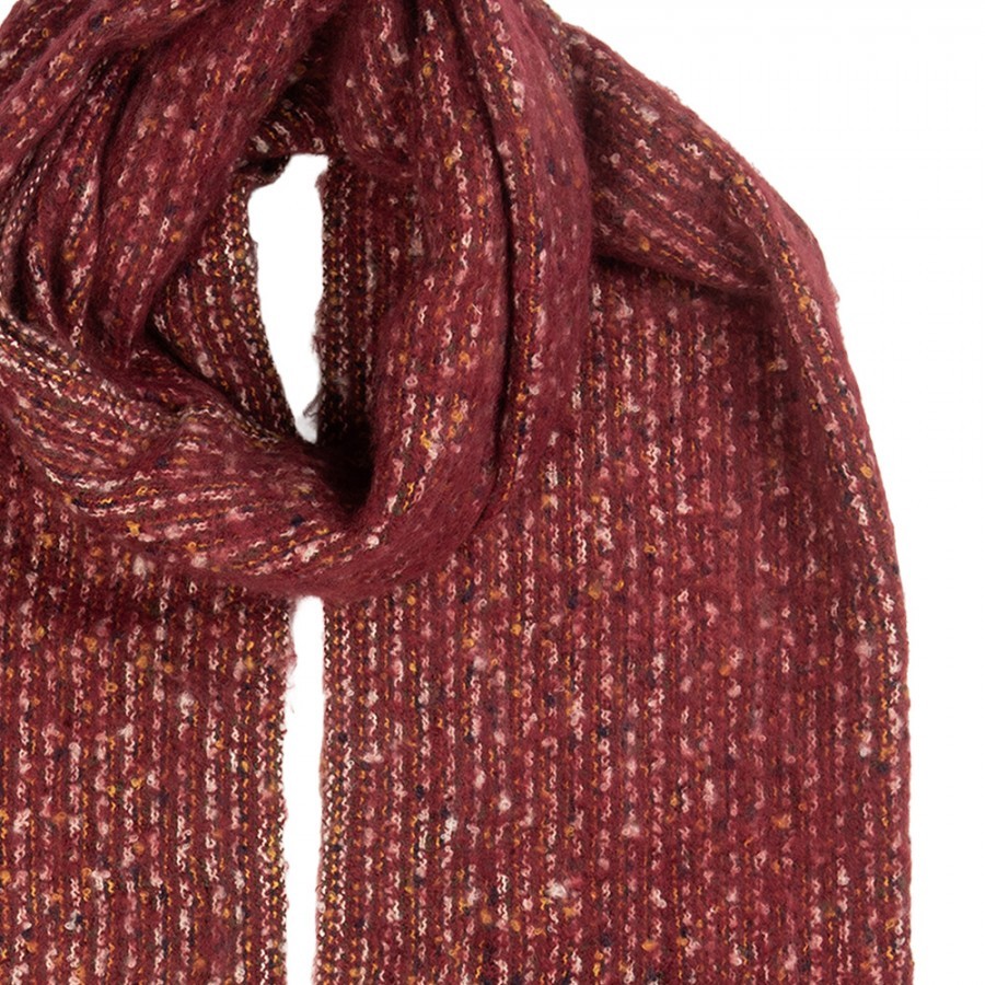 Winter Scarf Women 50x210 Cm Red Textile - 50*210 cm Clayre & Eef Winter Scarf Women 50x210 Cm Red Textile - 50*210 cm Clayre & Eef