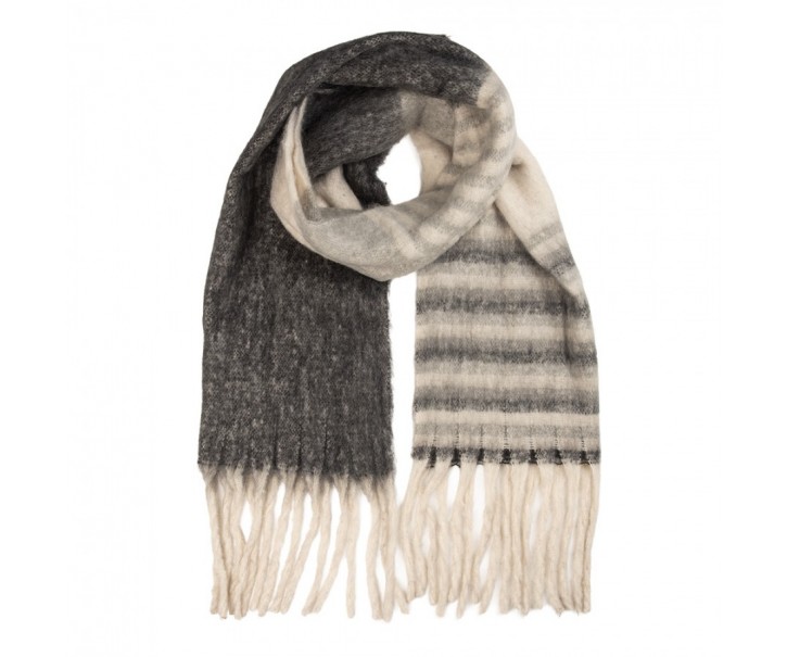 Winter Scarf Women 50x180 Cm Grey Textile - 50*180 cm Clayre & Eef