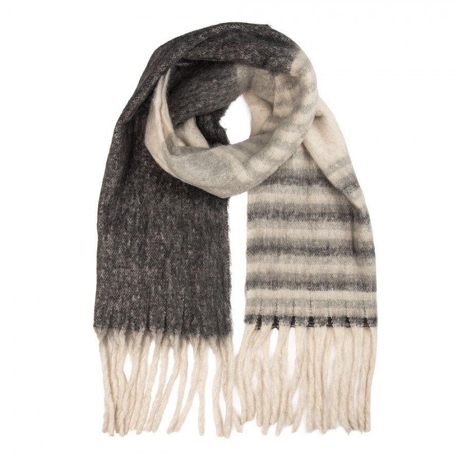 Winter Scarf Women 50x180 Cm Grey Textile - 50*180 cm