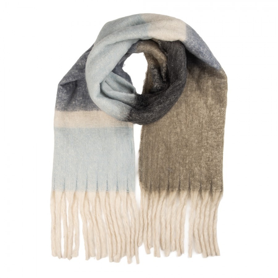 Winter Scarf Women 50x180 Cm Blue Textile - 50*180 cm