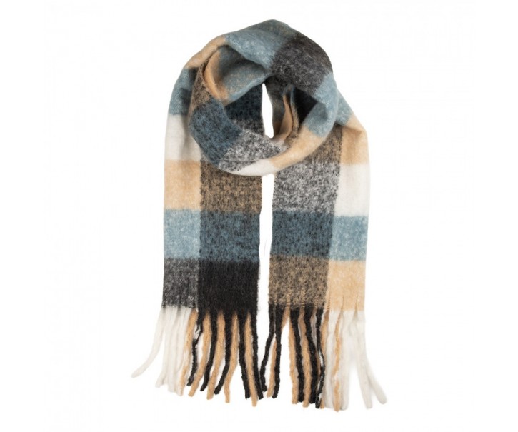 Winter Scarf Women 38x200 Cm Beige Textile - 38*200 cm Clayre & Eef