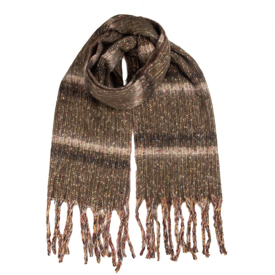 Winter Scarf Women 50x210 Cm Brown Textile - 50*210 cm