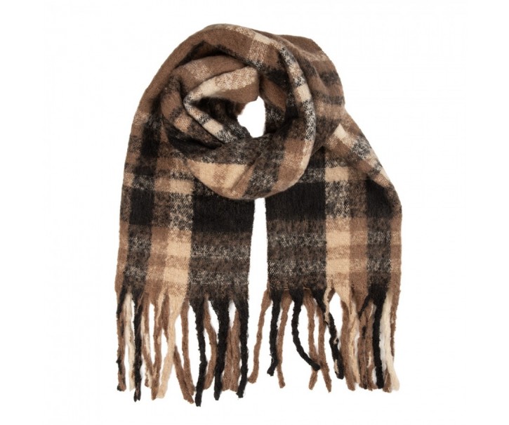 Winter Scarf Women 50x210 Cm Brown Textile - 50*210 cm Clayre & Eef