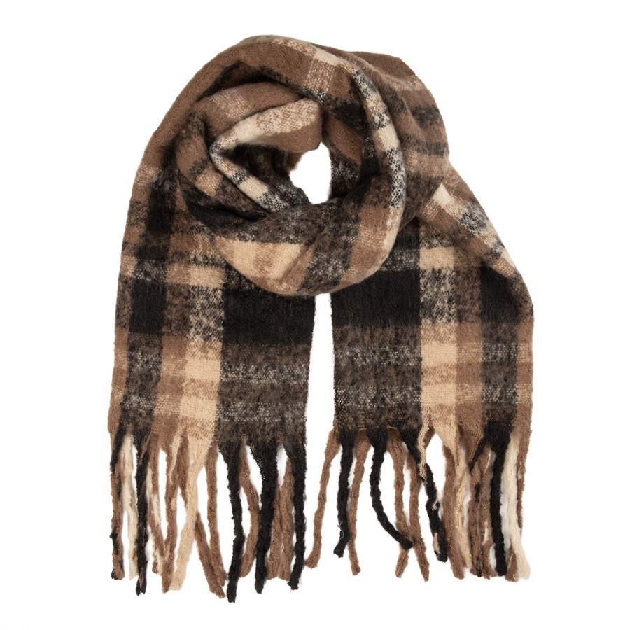 Winter Scarf Women 50x210 Cm Brown Textile - 50*210 cm