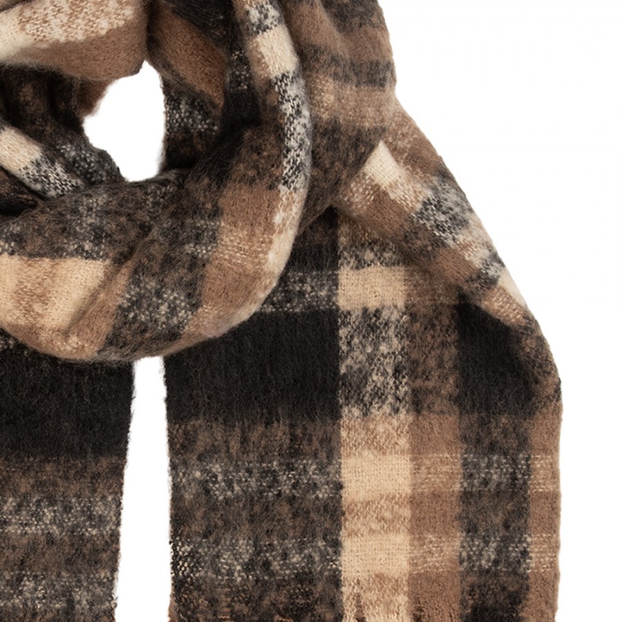 Winter Scarf Women 50x210 Cm Brown Textile - 50*210 cm Clayre & Eef Winter Scarf Women 50x210 Cm Brown Textile - 50*210 cm Clayre & Eef