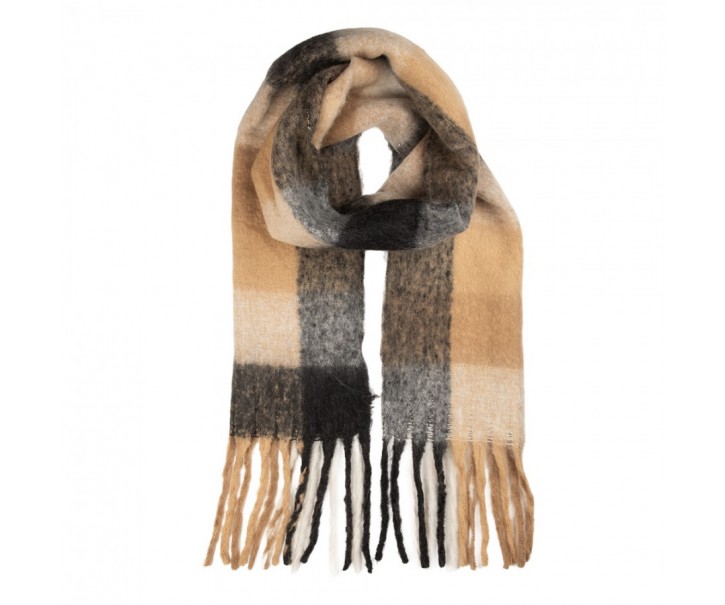Winter Scarf Women 38x200 Cm Black Textile - 38*200 cm Clayre & Eef