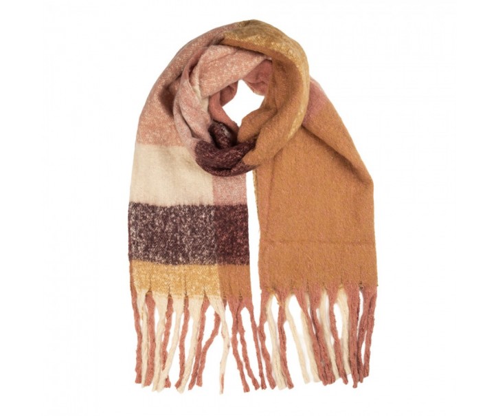 Winter Scarf Women 50x210 Cm Pink Textile - 50*210 cm Clayre & Eef