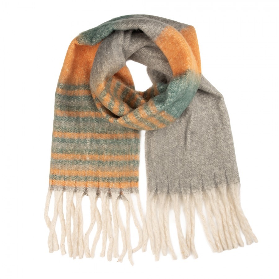 Winter Scarf Women 50x180 Cm Yellow Textile - 50*180 cm