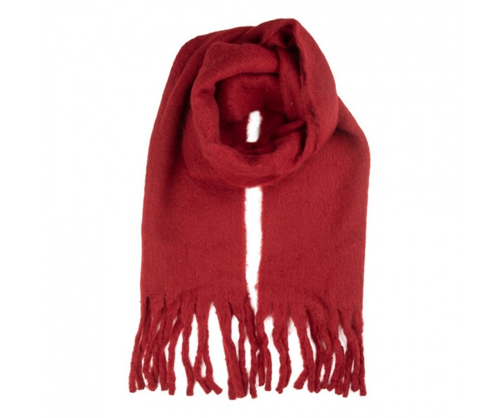 Winter Scarf Women 40x190 Cm Red Textile - 40*190 cm Clayre & Eef