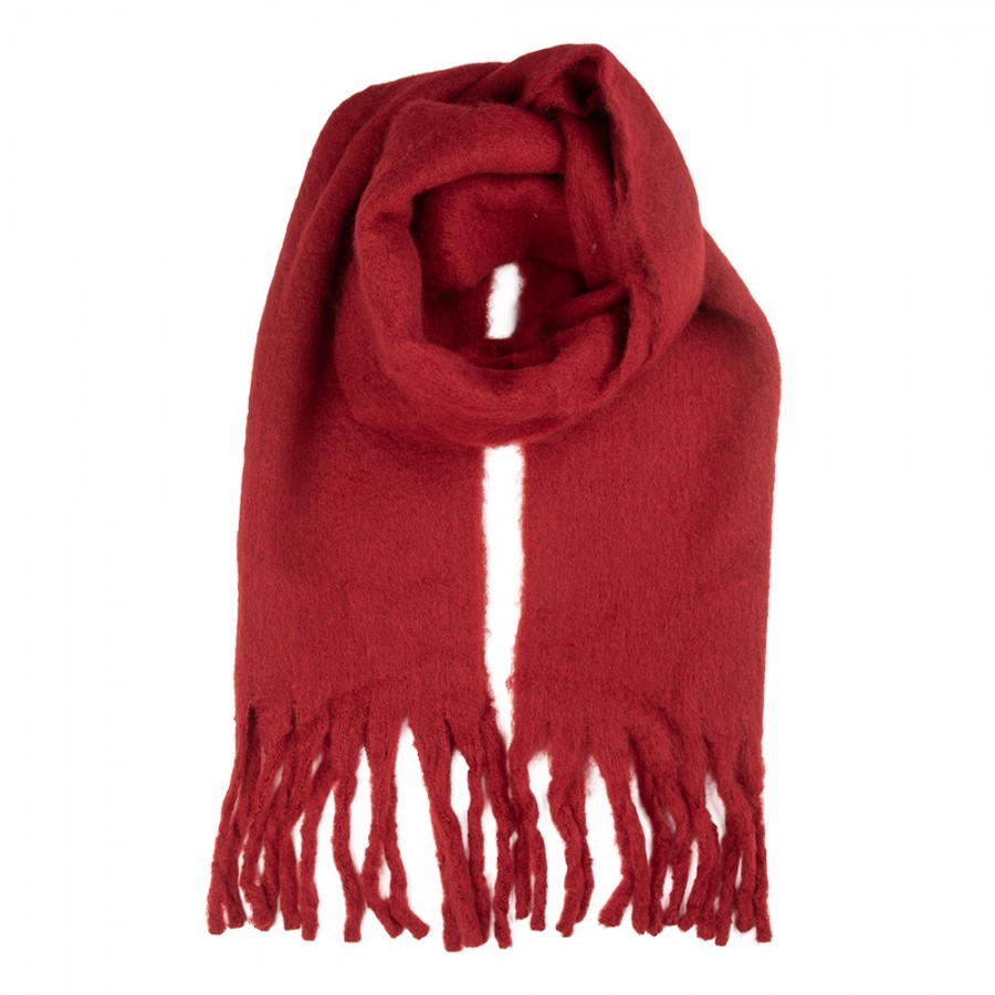 Winter Scarf Women 40x190 Cm Red Textile - 40*190 cm