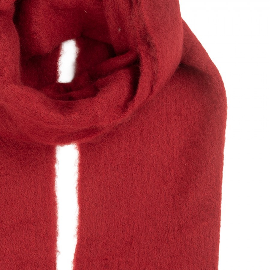 Winter Scarf Women 40x190 Cm Red Textile - 40*190 cm Clayre & Eef Winter Scarf Women 40x190 Cm Red Textile - 40*190 cm Clayre & Eef