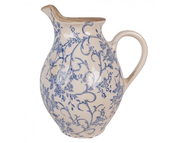 Keramický džbán s modrými květy Henria M - 21*16*24 cm Clayre & Eef