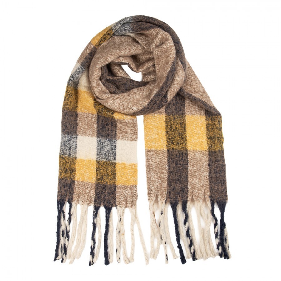 Winter Scarf Women 50x210 Cm Yellow Textile - 50*210 cm