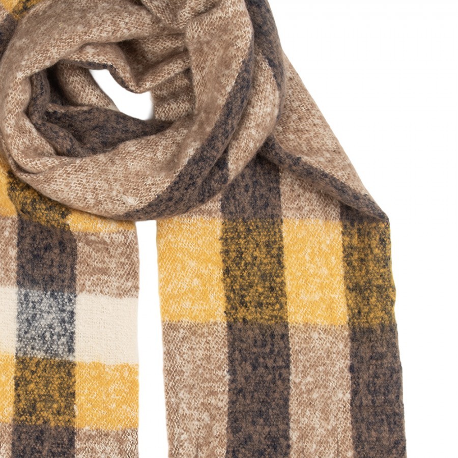 Winter Scarf Women 50x210 Cm Yellow Textile - 50*210 cm Clayre & Eef Winter Scarf Women 50x210 Cm Yellow Textile - 50*210 cm Clayre & Eef