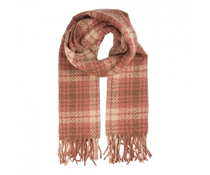 Winter Scarf Women 50x210 Cm Pink Textile - 50*210 cm Clayre & Eef