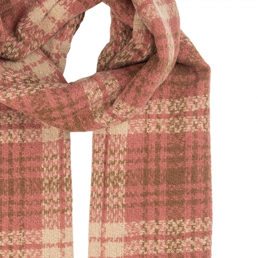 Winter Scarf Women 50x210 Cm Pink Textile - 50*210 cm Clayre & Eef Winter Scarf Women 50x210 Cm Pink Textile - 50*210 cm Clayre & Eef