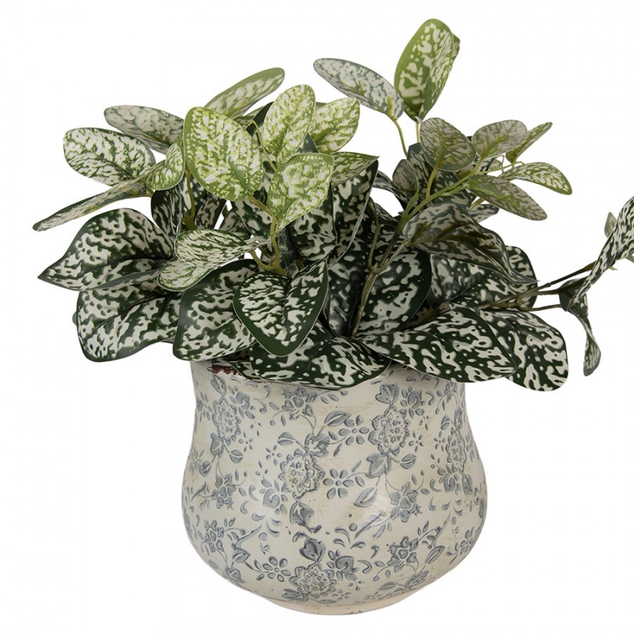 Planter ? 18x15 Cm Green Ceramic Flowers - ? 18*15 cm