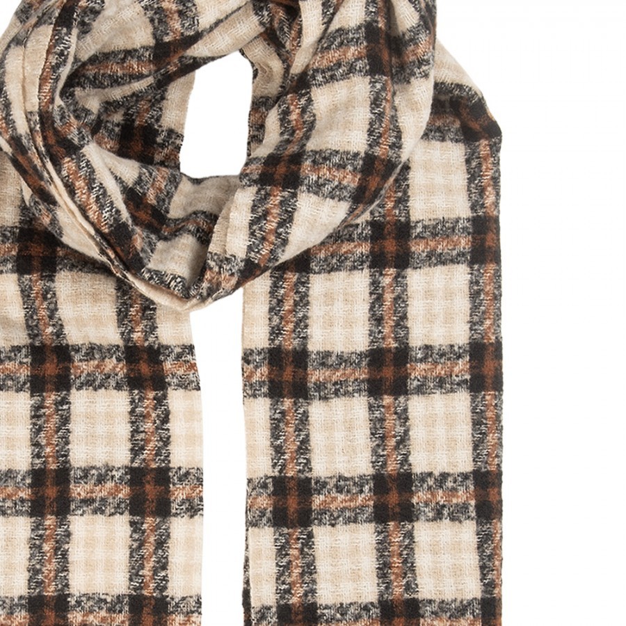 Winter Scarf Women 50x210 Cm Brown Textile - 50*210 cm Clayre & Eef Winter Scarf Women 50x210 Cm Brown Textile - 50*210 cm Clayre & Eef