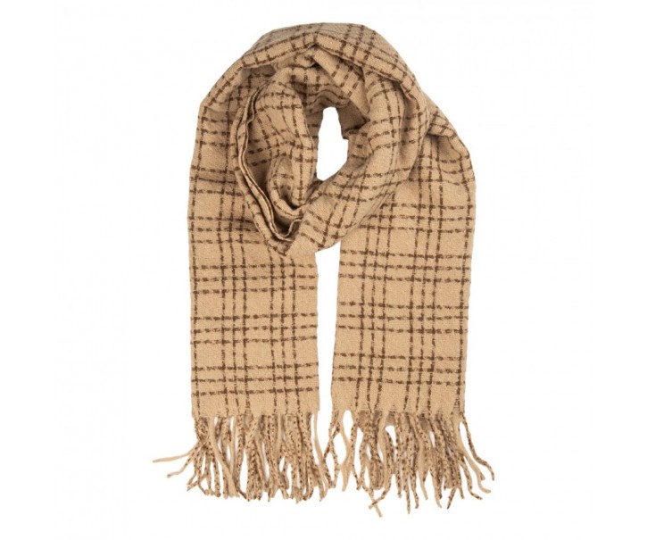 Winter Scarf Women 50x210 Cm Beige Textile - 50*210 cm Clayre & Eef