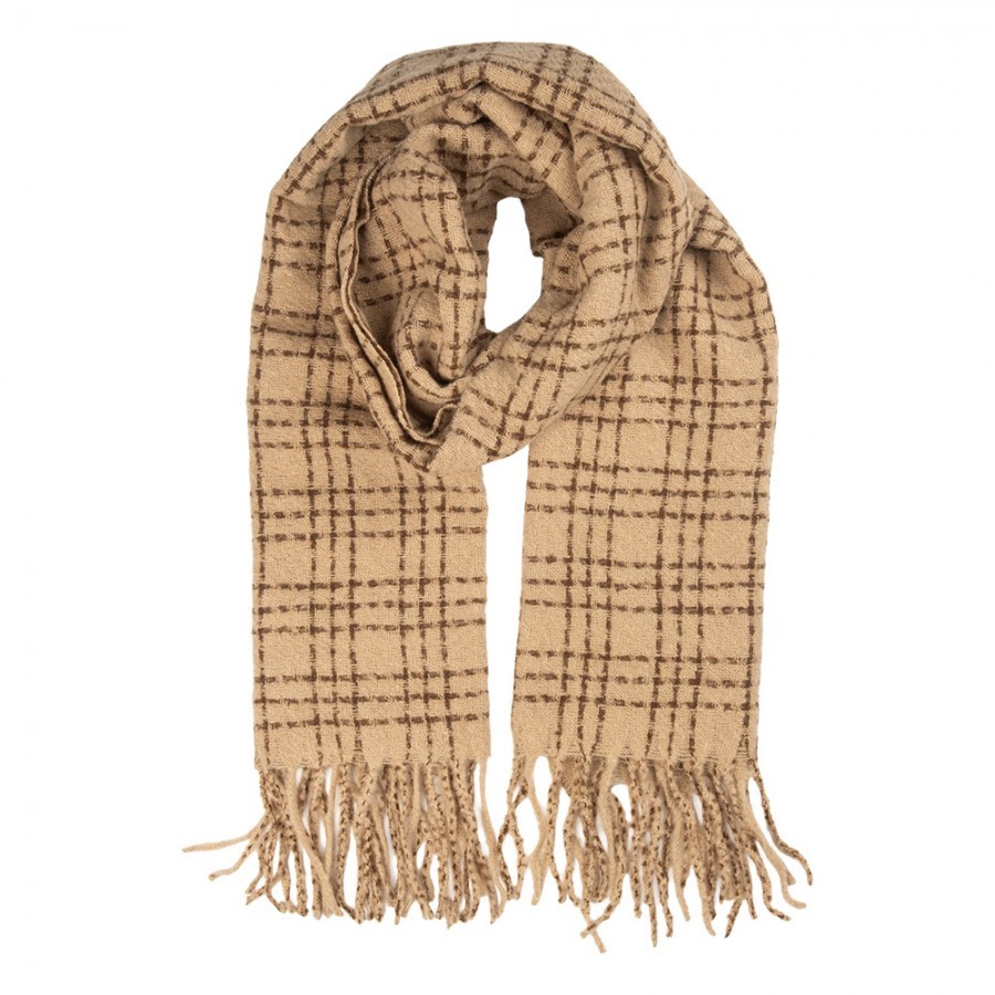 Winter Scarf Women 50x210 Cm Beige Textile - 50*210 cm