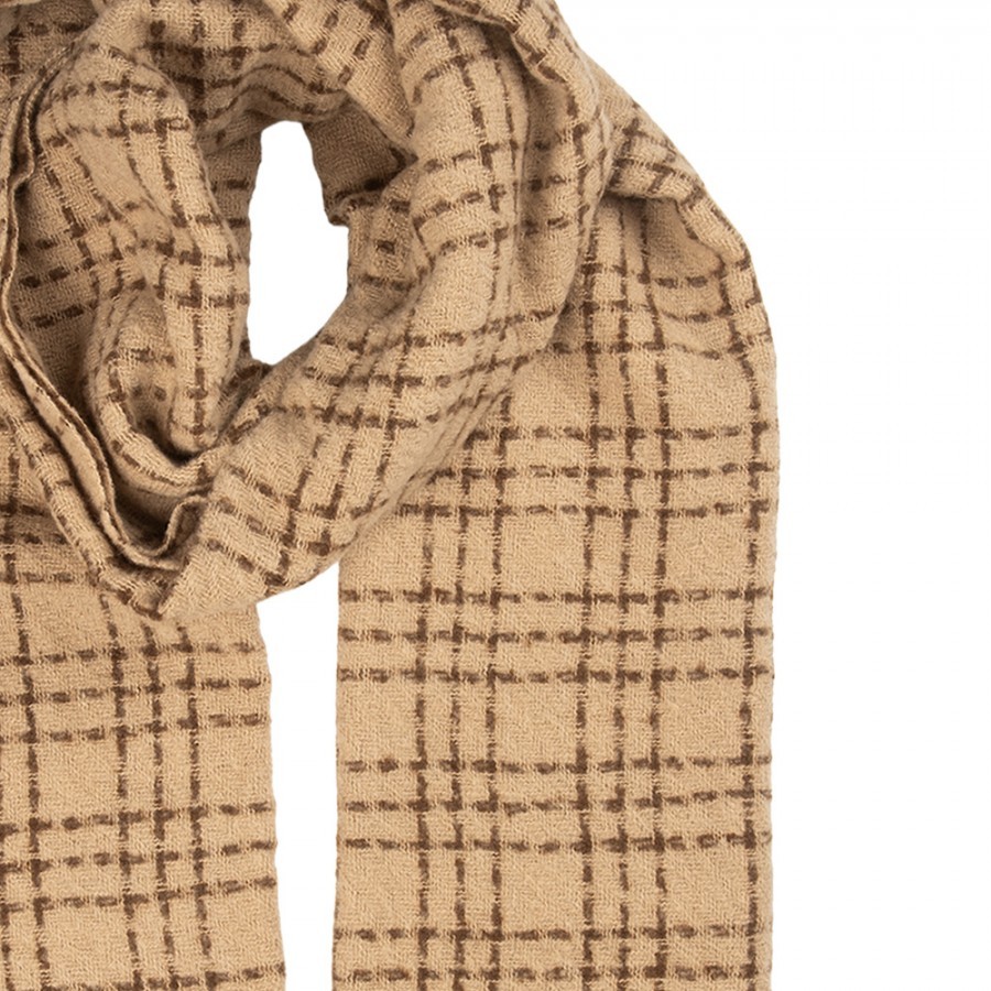 Winter Scarf Women 50x210 Cm Beige Textile - 50*210 cm Clayre & Eef Winter Scarf Women 50x210 Cm Beige Textile - 50*210 cm Clayre & Eef