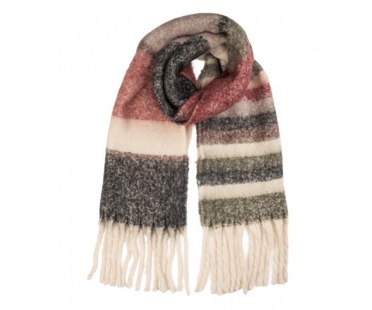 Winter Scarf Women 50x180 Cm Red Textile - 50*180 cm Clayre & Eef
