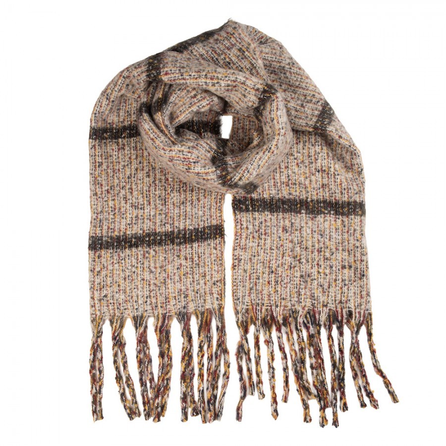 Winter Scarf Women 50x210 Cm Beige Textile - 50*210 cm