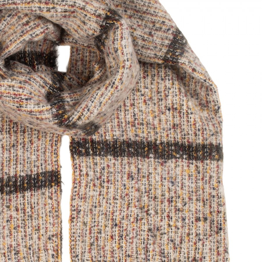 Winter Scarf Women 50x210 Cm Beige Textile - 50*210 cm Clayre & Eef Winter Scarf Women 50x210 Cm Beige Textile - 50*210 cm Clayre & Eef
