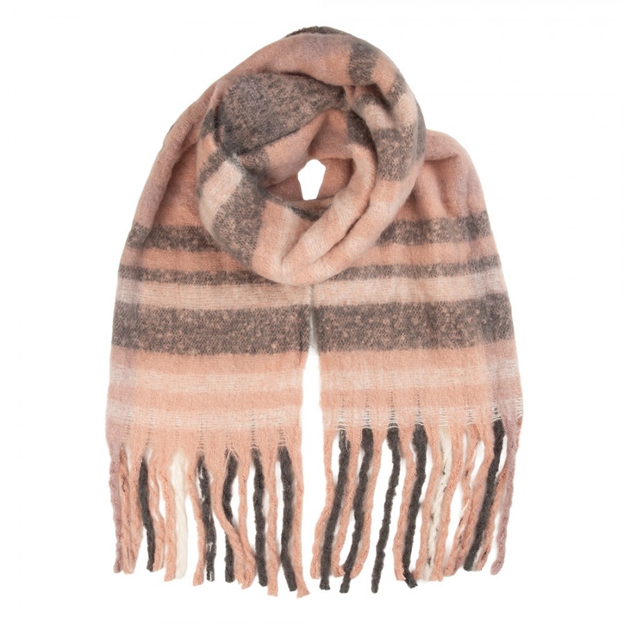 Winter Scarf Women 50x180 Cm Pink Textile - 50*180 cm