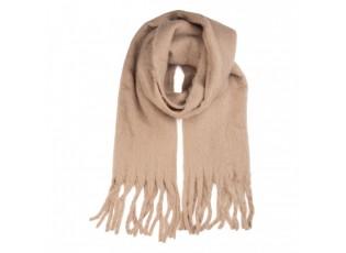 Winter Scarf Women 40x190 Cm Beige Textile - 40*190 cm