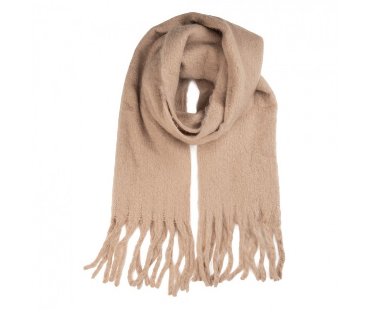 Winter Scarf Women 40x190 Cm Beige Textile - 40*190 cm Clayre & Eef