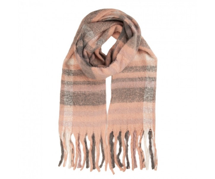 Winter Scarf Women 50x210 Cm Pink Textile - 50*210 cm Clayre & Eef