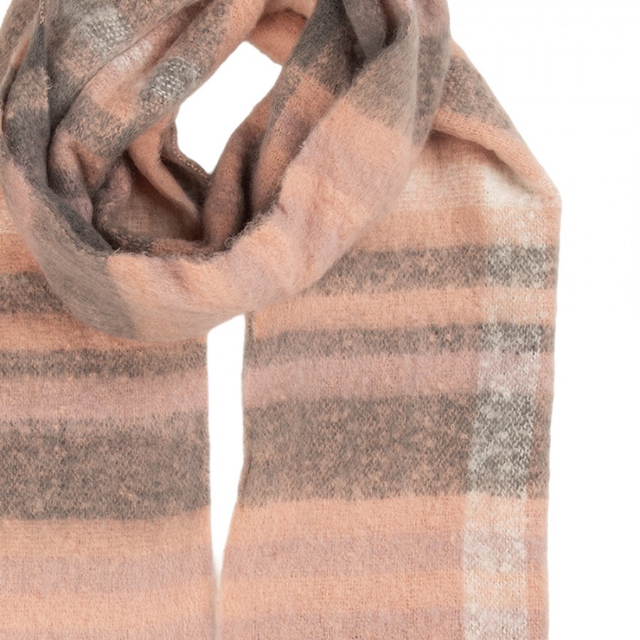 Winter Scarf Women 50x210 Cm Pink Textile - 50*210 cm Clayre & Eef Winter Scarf Women 50x210 Cm Pink Textile - 50*210 cm Clayre & Eef