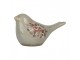 Decoration Bird 22x9x12 Cm Grey Ceramic Flowers - 22*9*12 cm Clayre & Eef