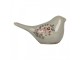 Decoration Bird 22x9x12 Cm Grey Ceramic Flowers - 22*9*12 cm Clayre & Eef